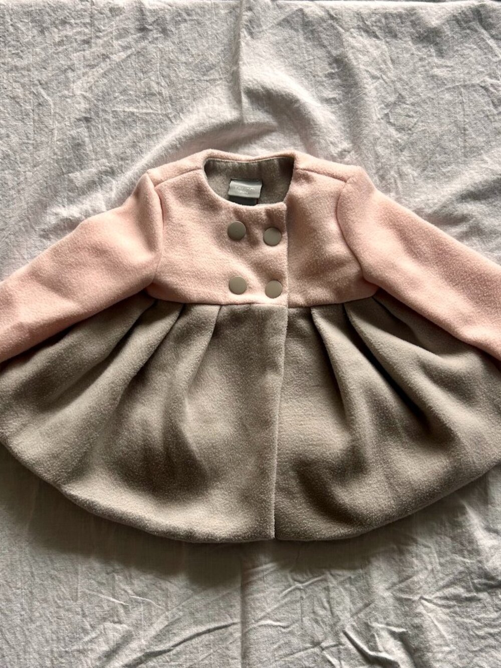 Tahari Baby Pink Taupe Swing Coat 6-9M Princess Dress Coat